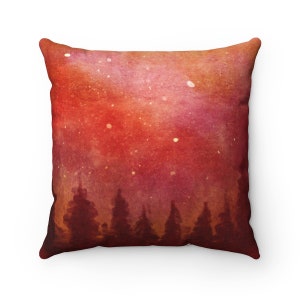 Winter Forest Pillow Cover: Christmas Landscape Home Decor