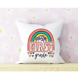 Hello First Grade Pillow, 1st Grade Pillow Cover, First Grade Pillow, First Grade Teacher, First Grade Decor, Classroom Decor, Teacher Gifts