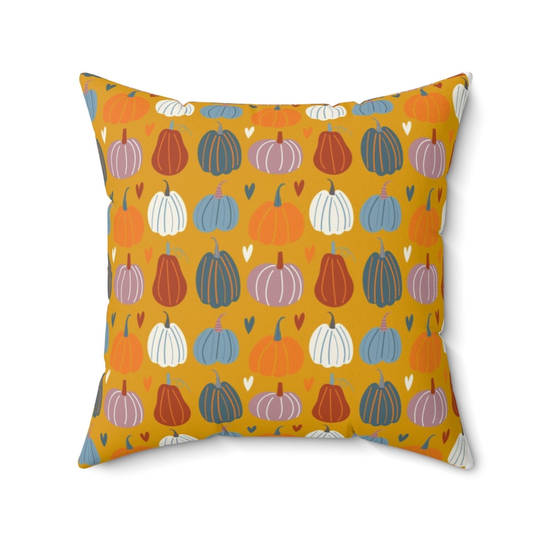 Fall Pumpkin Pillow Colored Pumpkin Pillow Cover Fall Decor Etsy