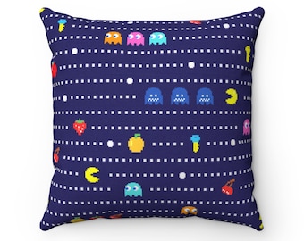 Retro Video Game Throw Pillow, Square, Video & Arcade Game, Spun Polyester Pillow, Gaming Room, 80's Raised, Retro Throw Pillow, Gaming