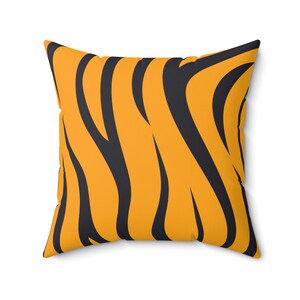Tribal Tiger Print Pillow, Yellow Pillow Cover, Black History Cushion, Decorative African Print Ethnic Home Decor, Animal Print Home Decor