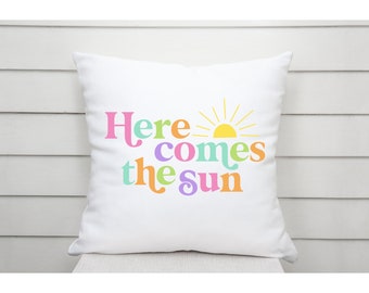 Summer Sunshine Pillow, Hello Sunshine Pillow Cover, Summer Pillow, Summer Decor, Happy Summer Pillow, Indoor/Outdoor Pillow, Retro Decor