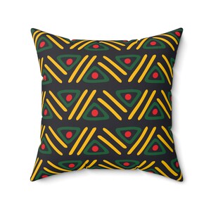 Tribal Pillow, Geometric Pillow Cover, Black History Cushion, Decorative African Print Ethnic Home Decor, African Style Geometric Print