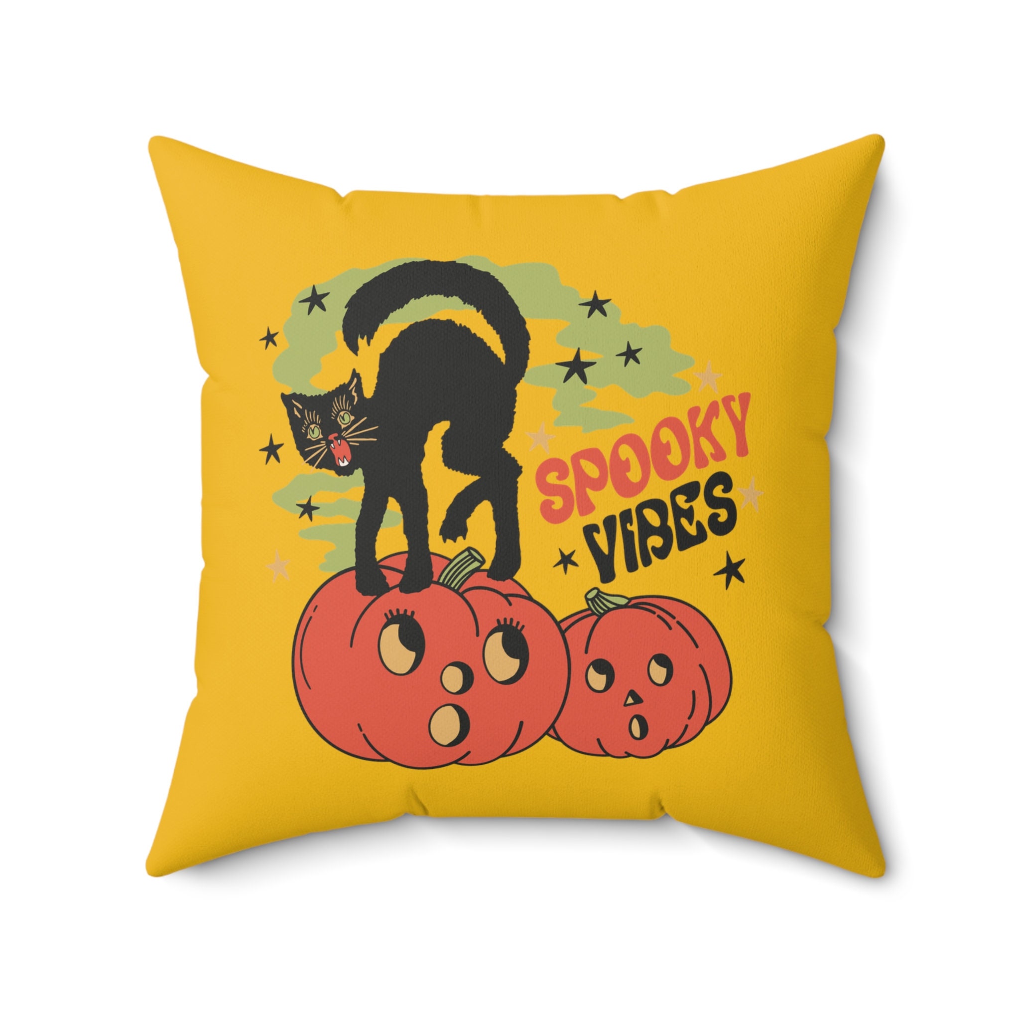 Discover Rétro Halloween Vintage Spooky Vibes Coussin