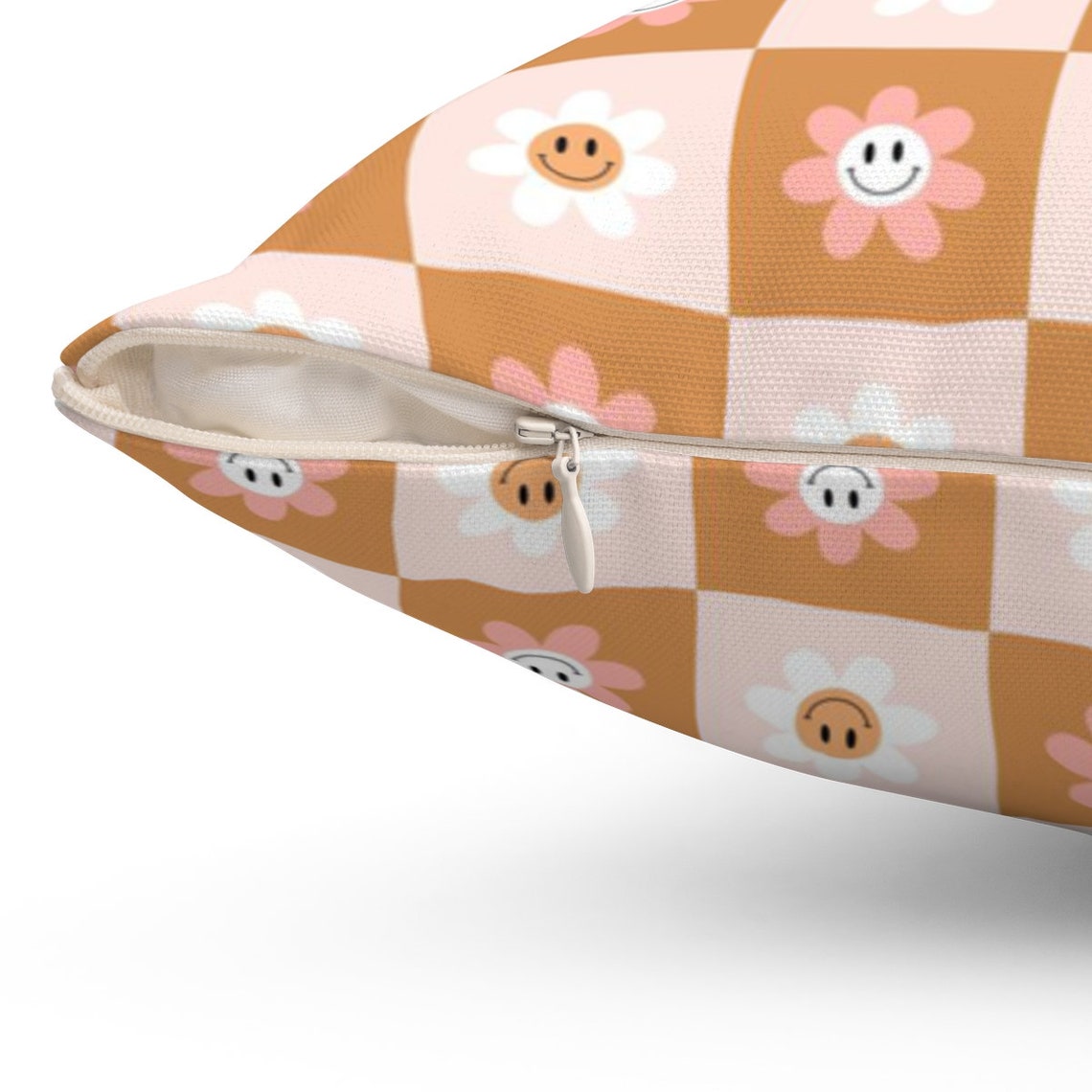 Retro Smiley Face Flower Pillow Daisy Retro Pillow Cover Etsy