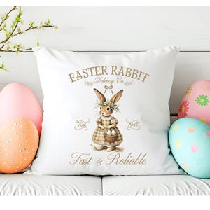 Kussen konijn paashaas: Vintage Bunny Delivery Co. lentedecor boerderij