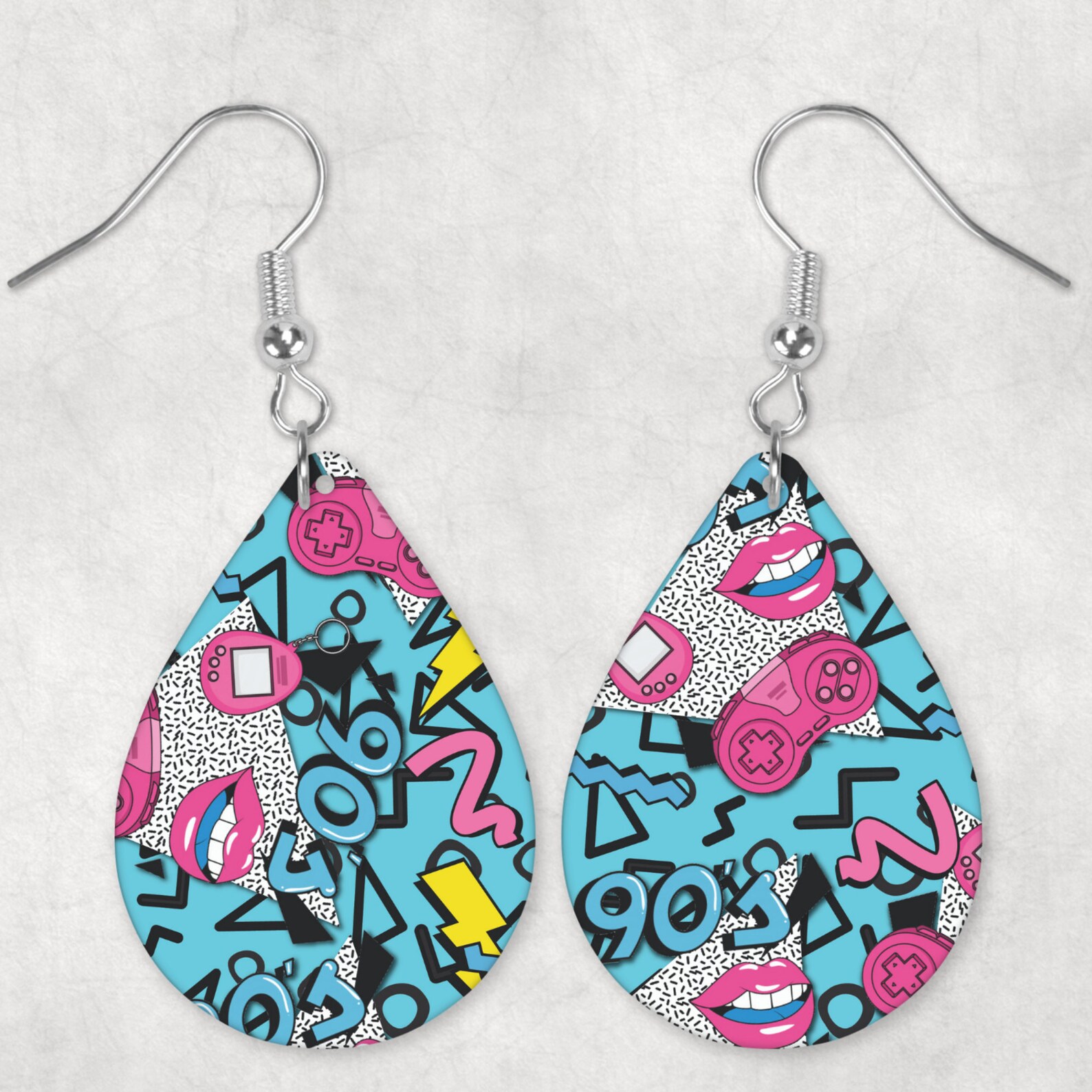 Retro Totally 90's Earrings 90's Girl Etsy