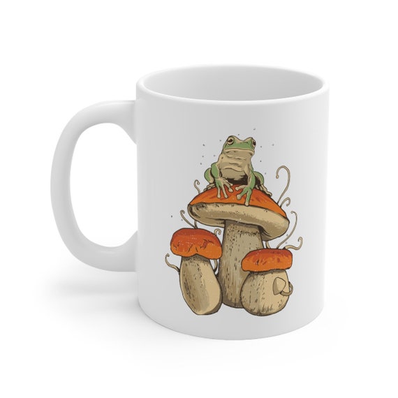 Cottagecore Aesthetic Cute Vintage Frog And Snail Mug - Teeruto