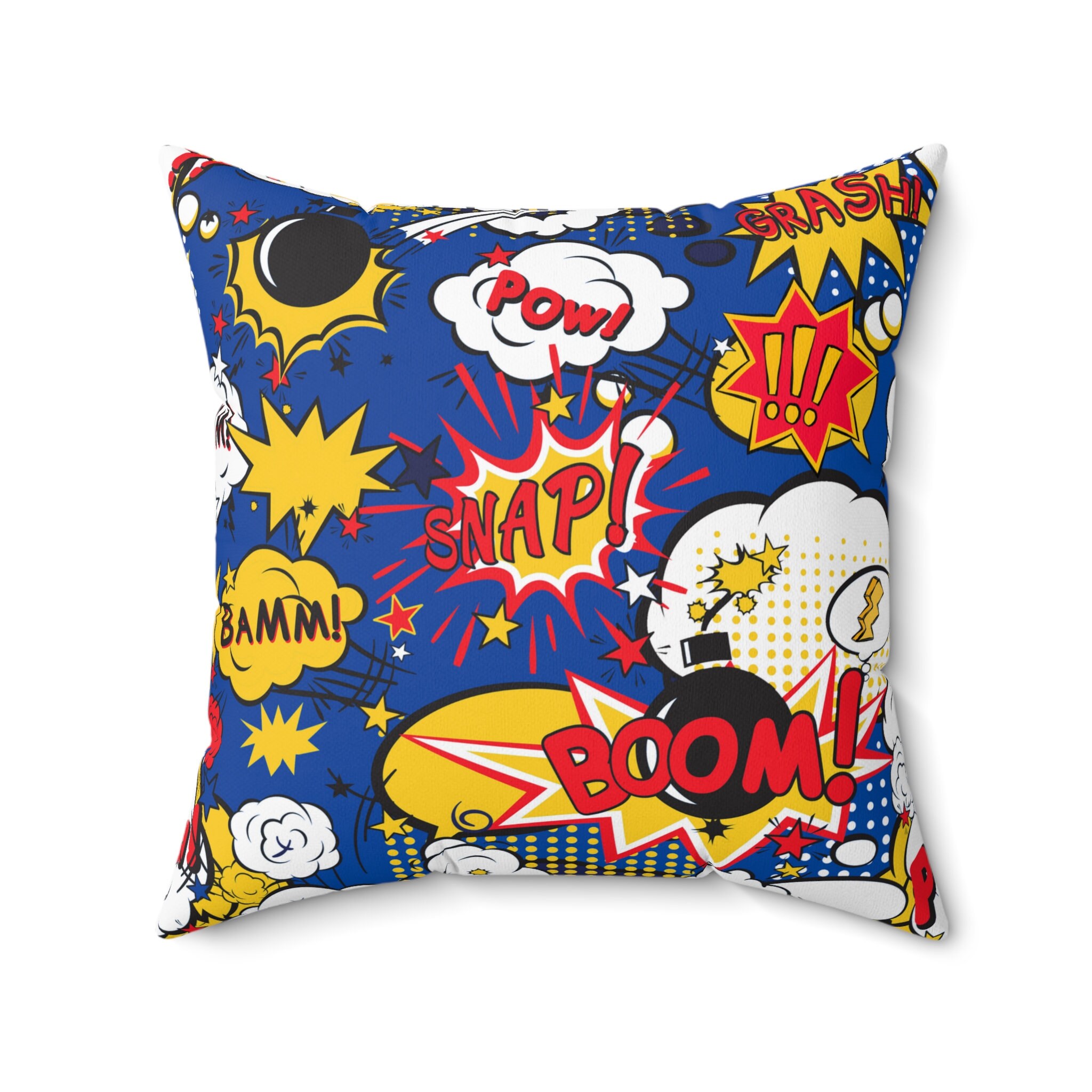 Comic Book Throw Pillow Pop Art BOOM POW Kids Room Game Room Decor - Etsy