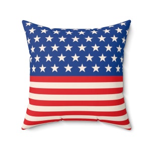 Patriotic Pillow, American Flag Pillow Cover, Memorial Day, Fourth of July, Independence Day, Labor Day, Farmhouse Summer Decor