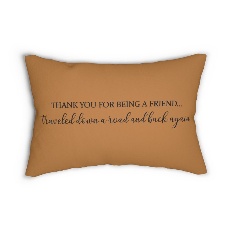 Friendship Pillow, Farmhouse Decor, Lumbar Pillow, Minimalist Pillow, Thank you Friend Pillow, Housewarming Gift, Best Friend Gift Pillow Brown