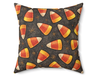 Halloween Candy Corn Throw Pillow Fall Decor Autumn Primitive Accent Cushion