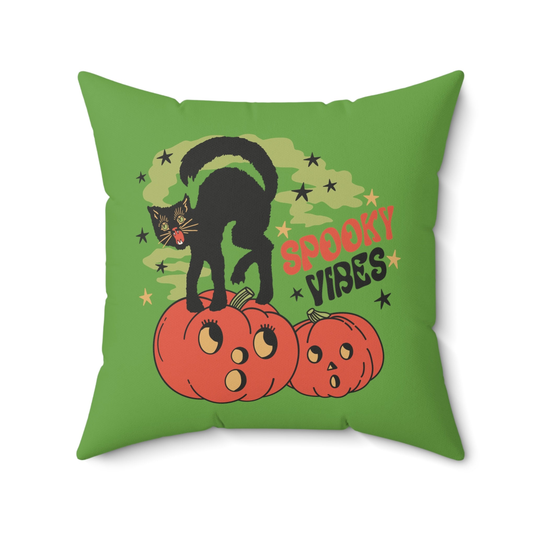 Discover Rétro Halloween Vintage Spooky Vibes Coussin