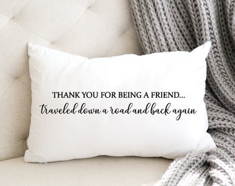 Friendship Pillow, Farmhouse Decor, Lumbar Pillow, Minimalist Pillow, Thank you Friend Pillow, Housewarming Gift, Best Friend Gift Pillow
