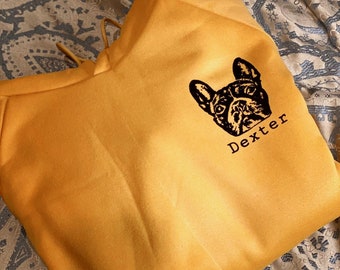Gold Customized Pet sweater, Custom Unisex Sweatshirt, Petlover design, Sentimental Personalized gift, Personalized Sweatshirt