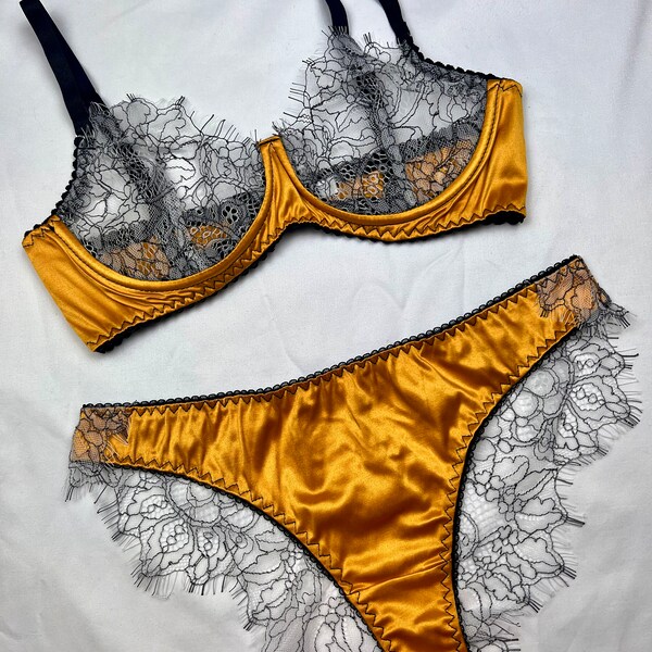 Yellow Satin Panties Etsy