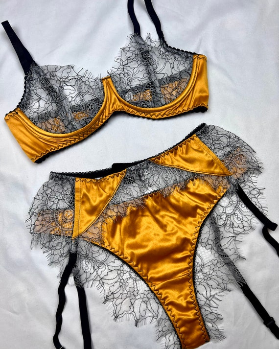 Celeste Amber Yellow Satin Bra -  Canada