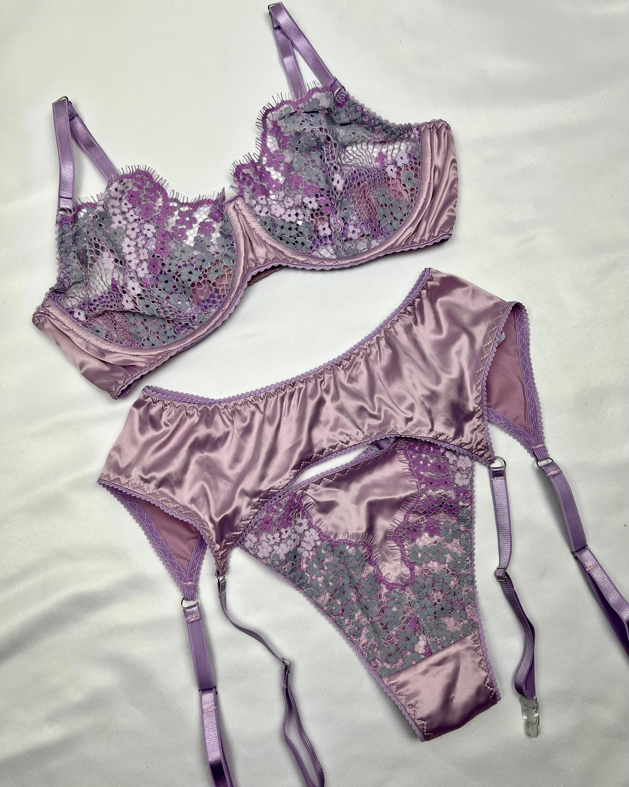 Aphrodite Lilac Silk Bra, Lilac Bra, Purple Bra, See Through Bra, Silk  Lingerie -  Canada