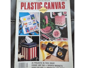 Aug 1990 Leisure Arts Plastic Canvas Corner Magazine 26 Projects Vintage 12090