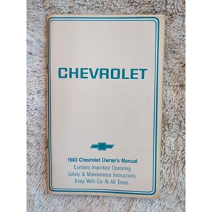 1983 Chevrolet Classic Owners Manual User Guide Reference Operator Book