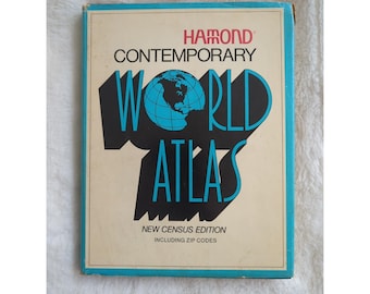 Vintage Book: Hamond Contemporary World Atlas, New Census Edition