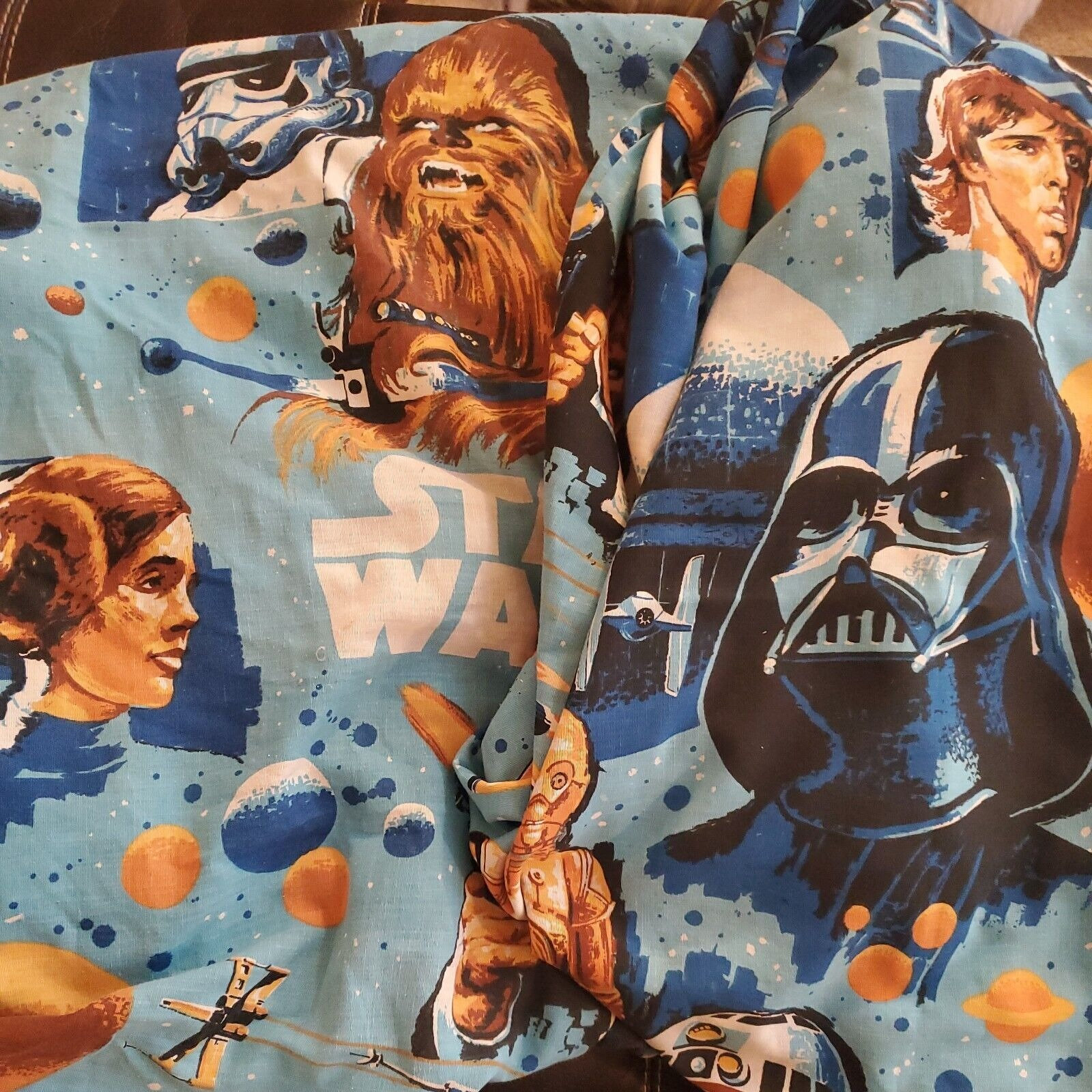 1970s Star Wars Empire Strikes Back Full Flat Curved Sheet Set X 2