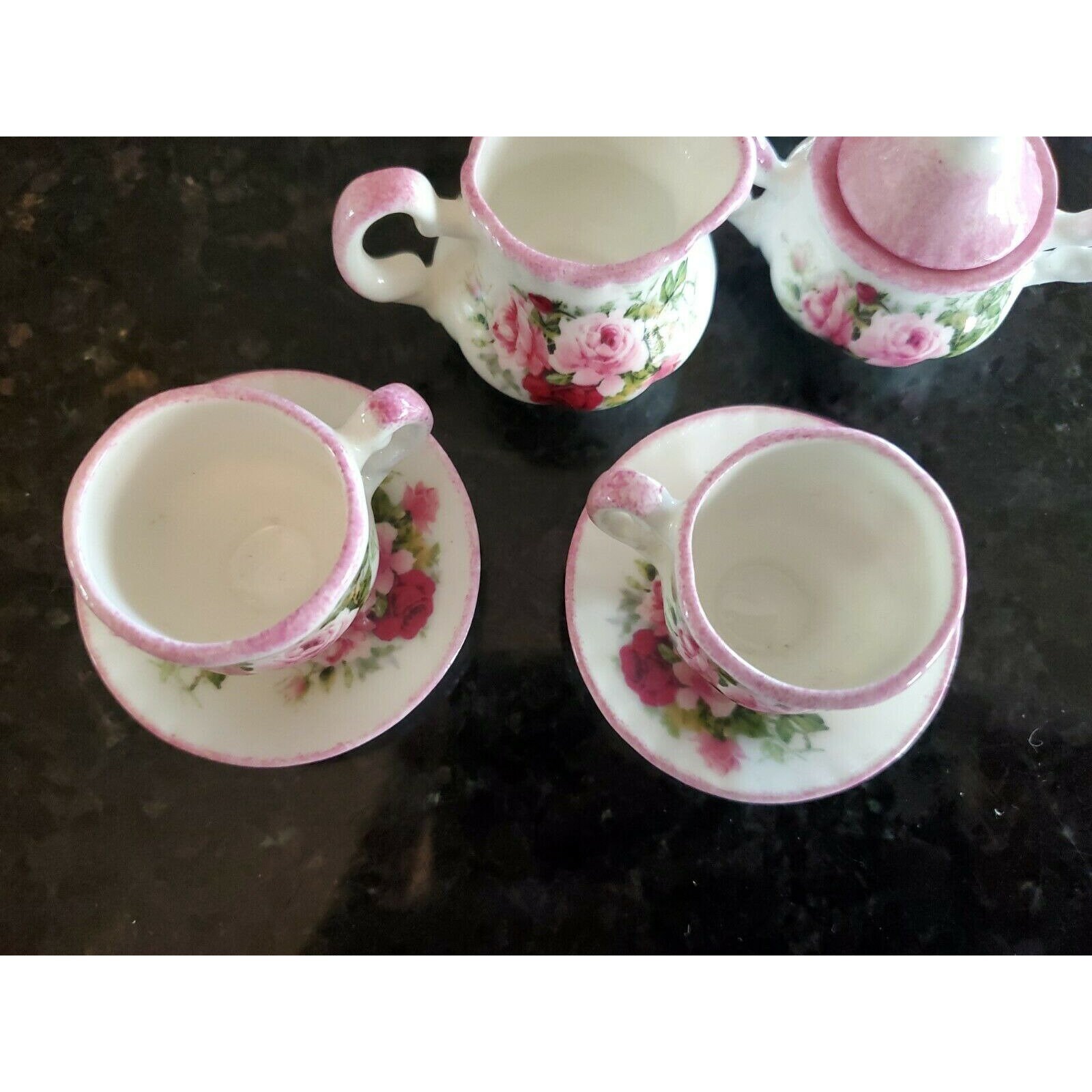 Vintage Allyn Nelson Fine Bone China Miniature Tea Set for Two Made in