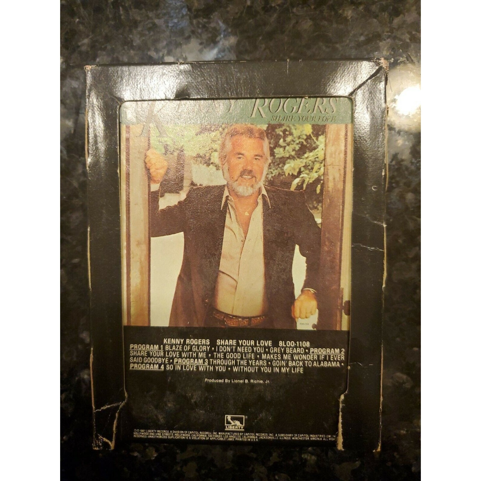 Kenny Rogers: Share Your Love 8LOO 1108 8 Track Tape With Dust