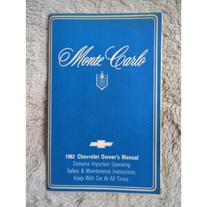 Chevrolet Monte Carlo-gebruikershandleiding 1982 Gebruikershandleiding Naslagwerk voor de operator