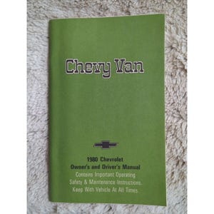 1980 CHEVROLET grote bestelwagen originele fabriekseigenaren en chauffeurs HANDLEIDING SC Vtg