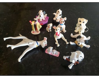 vintage Walt Disney 101 Dalmatiens Figurine mixte Lot de 11 figurines différentes