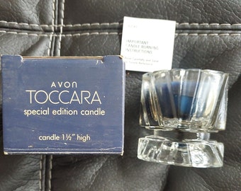 Vintage 1982 AVON TOCCARA Special Edition Fragranced Candle in Holder NOS