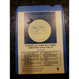 14 More Of Hank Williams&#39; Greatest Hits Volume 3 1963 MGM / 8 Track Tape