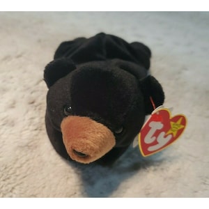 Ty Beanie Baby Blackie The Bear Plush Toy Born July 15, 1994 Butt Tag of 1993