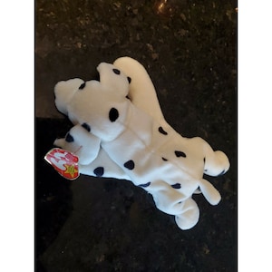 Ty Beanie Baby #4100 Sparky Dalmatian Dog Gold Heart Tag Vintage Dotty Tag Error