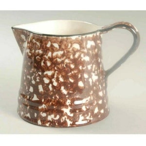 Stangl Brown Pottery Town and Country Spongeware Creamer Bowl - 2 Listed By Each