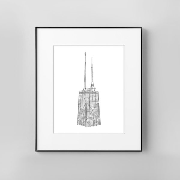 Chicago / John Hancock // Graphite Print
