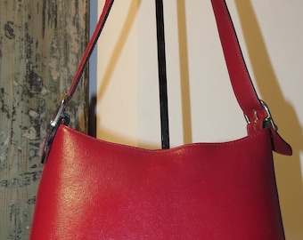 LANCASTER Handtasche aus rotem Leder. 90er Jahre