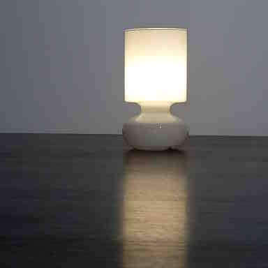 Lampe De Chevet Yoga En Verre Souffle Blanc Depoli