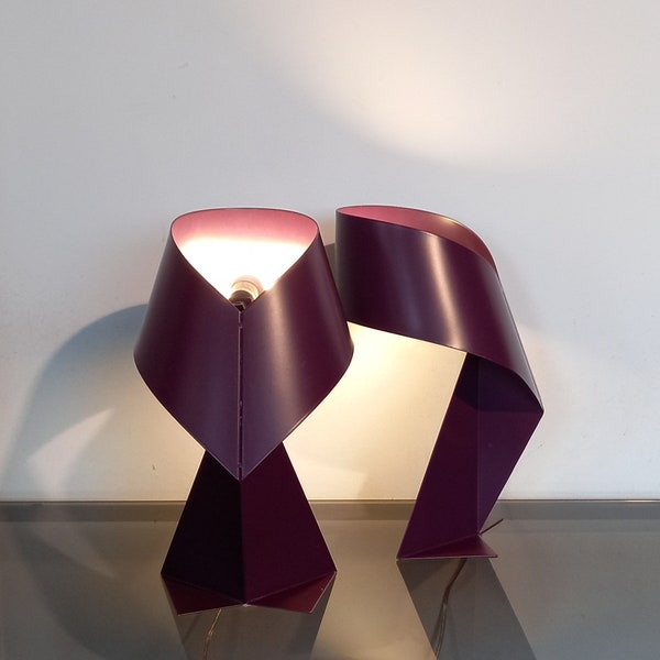 Paire de lampes RIBBON années 80's