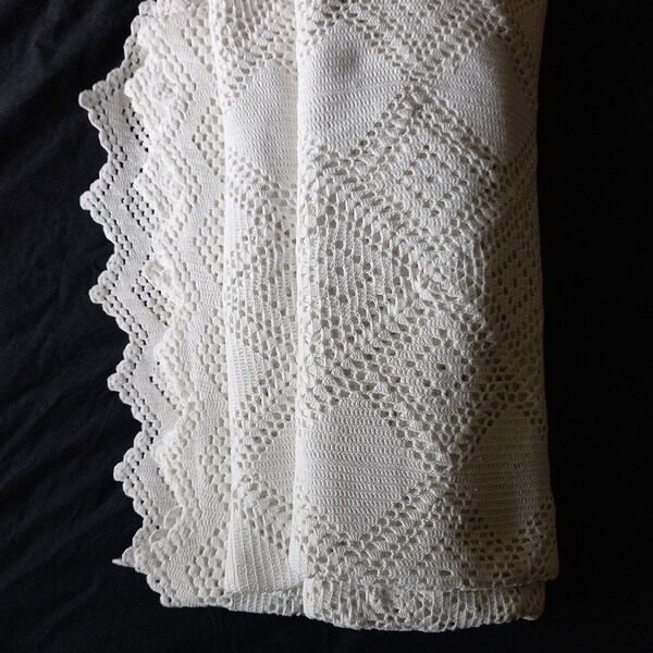 PLAID COUVERTURE VINTAGE FAIT MAIN AU CROCHET