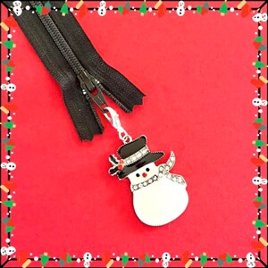 Snowman Zipper Charm | Zipper Pull | Sewing Notions | Bag Charm | Keychain | Christmas Charm