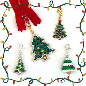 Tree Zipper Charms | Zipper Pull | Sewing Notions | Bag Charm | Keychain | Christmas Charm