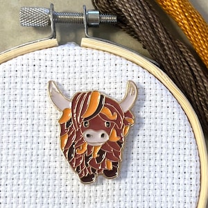 Highland Cow Needle Minders | Cows |Cross Stitch | Needle Nanny | Embroidery | Magnetic Needle Minder