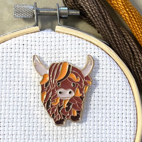 Highland Cow Needle Minders | Cows |Cross Stitch | Needle Nanny | Embroidery | Magnetic Needle Minder