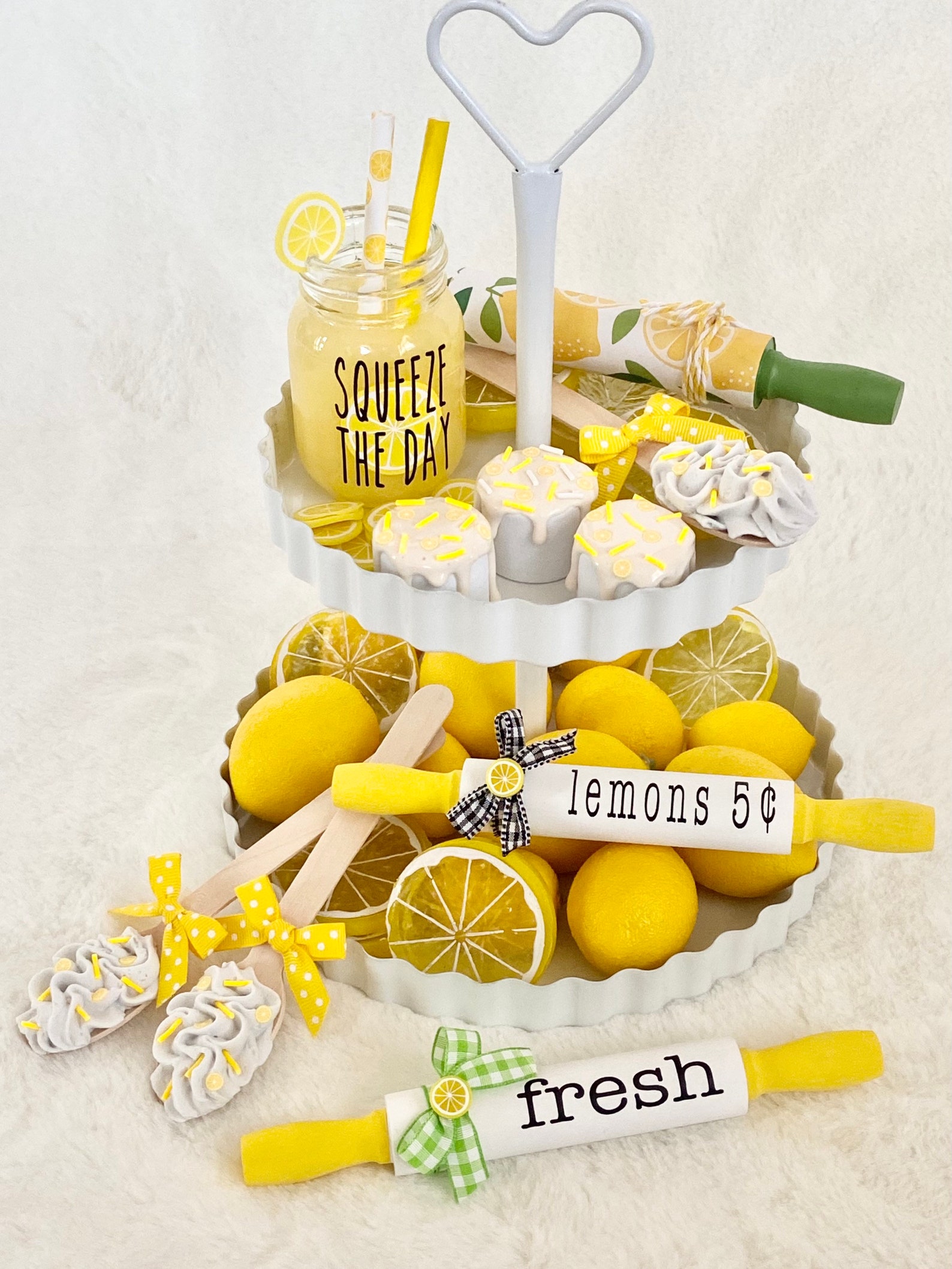 Mini Lemonade Mason Jar Lemonade Decor Tiered Tray Decor Etsy