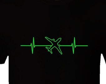 Aviation Airplane Pulse T-Shirt | If Flying Is In Your Blood, This Is For You!