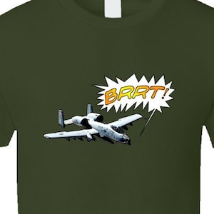 Aviation T-Shirt | A-10 Warthog Thunderbolt II Airplane Comic Book Styling BRRT