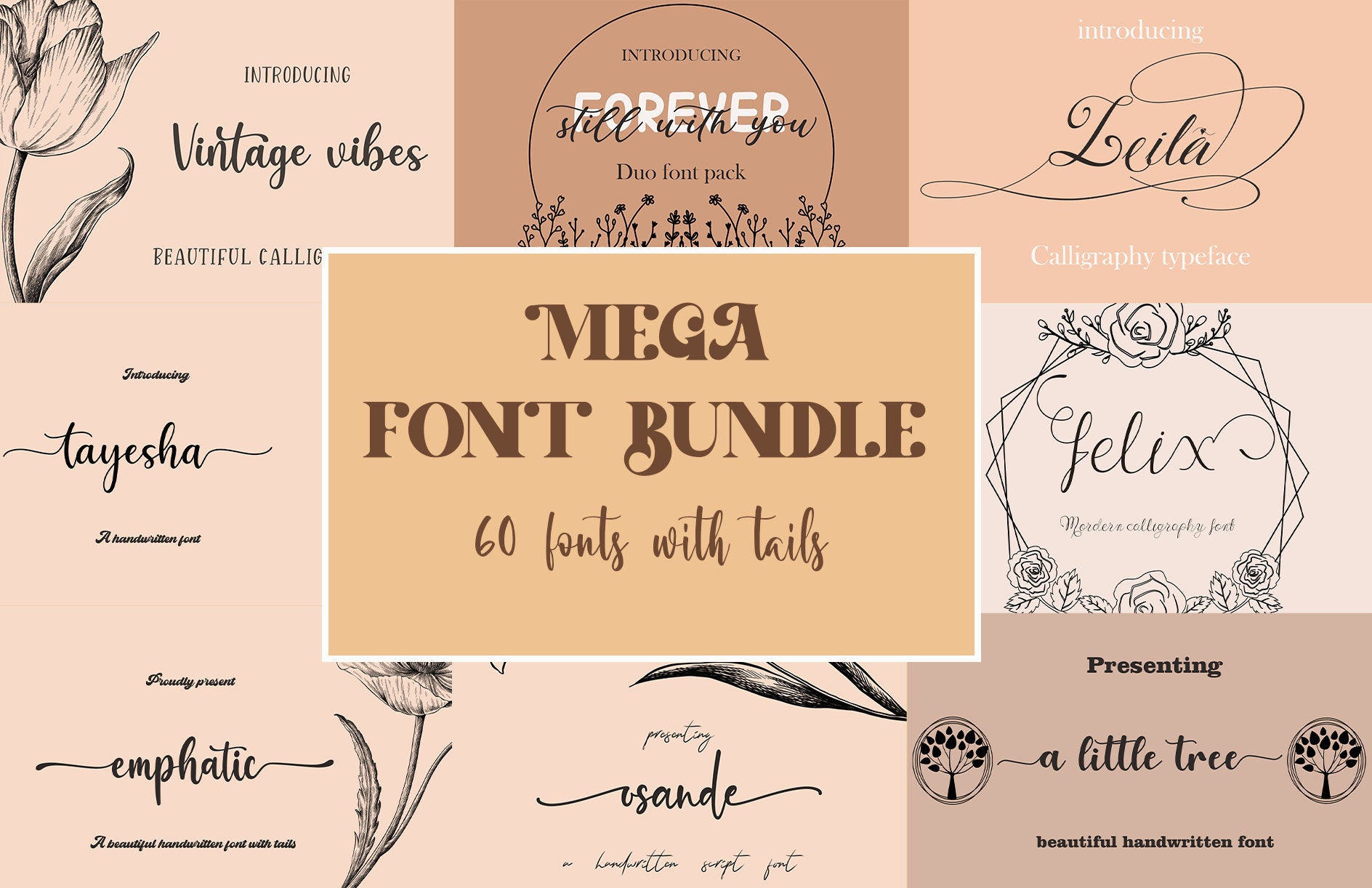 Cricut Font 60+ Calligraphy Fonts Wedding Fonts for Cricut Script Font Bundle with 60 Premium Handwritten Fonts |FontBundle059 Cricut Font 60+ Calligraphy Fonts Wedding Fonts for Cricut Script Font Bundle with 60 Premium Handwritten Fonts |FontBundle059