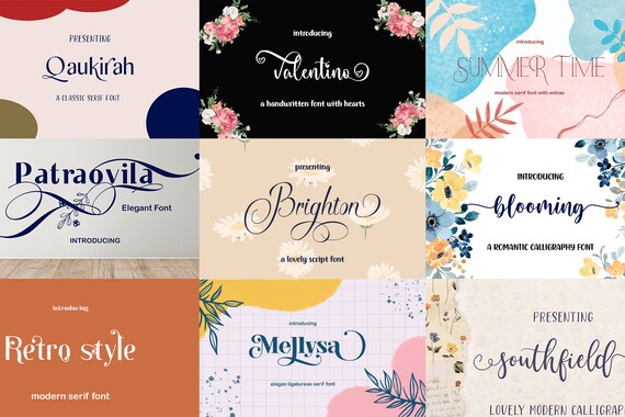 Cricut Font 60+ Calligraphy Fonts Wedding Fonts for Cricut Script Font Bundle with 60 Premium Handwritten Fonts |FontBundle059 Cricut Font 60+ Calligraphy Fonts Wedding Fonts for Cricut Script Font Bundle with 60 Premium Handwritten Fonts |FontBundle059